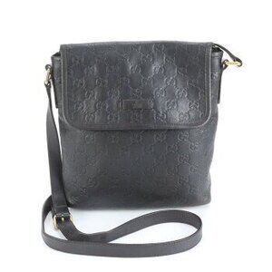 Gucci Guccissima leather shoulder bag crossbody messenger black